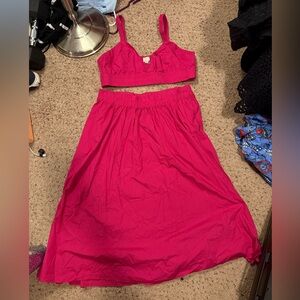A New Day (Target) Hot Pink Skirt (L) and top (XL) set
